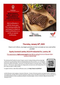 Lomira, WI Beef Quality Assurance Certification